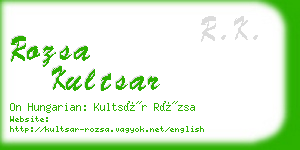 rozsa kultsar business card